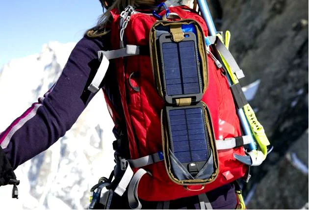 A solar charger to maintain connection in long camping trip