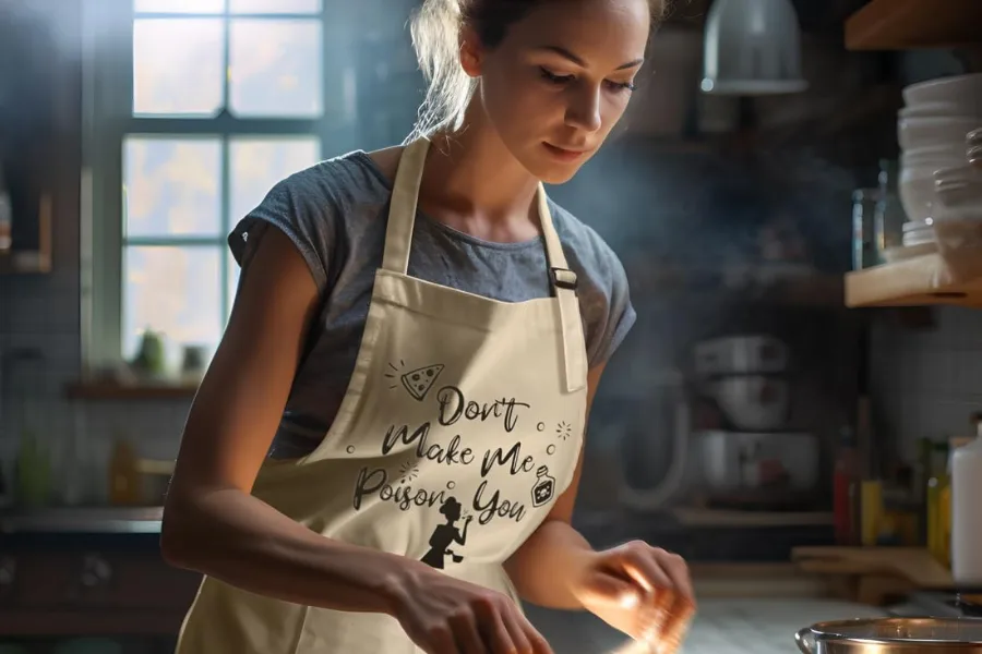 Any mom will love wearing a funny apron when cooking