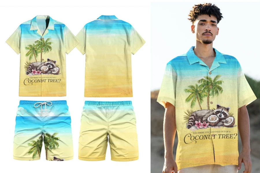 Anyone will love this Raccoons & Coconut Tree Hawaii shirt