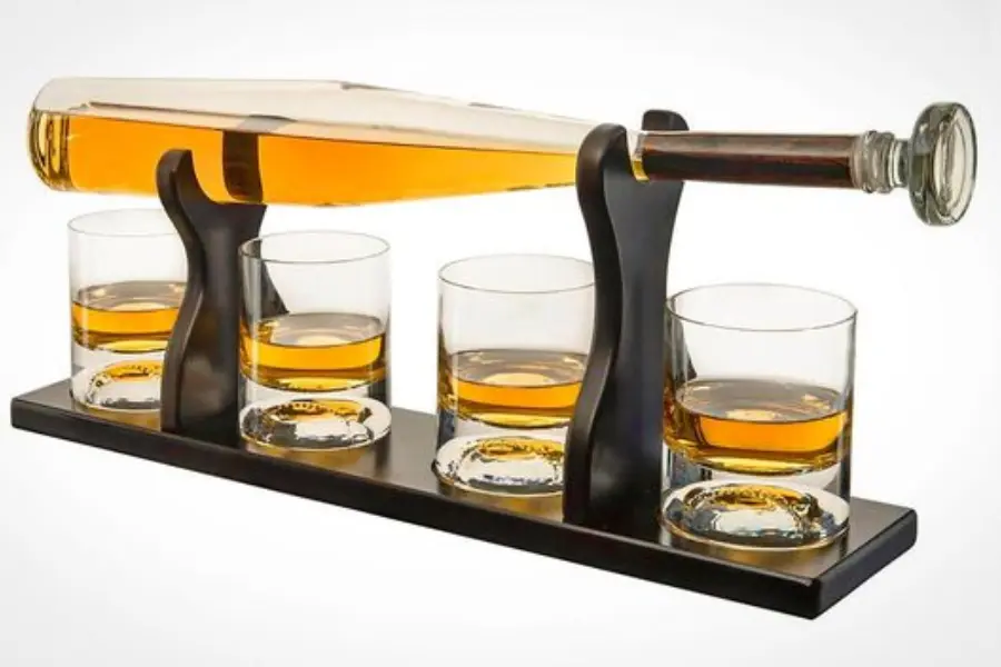 Baseball Bat Whiskey Decanter Set