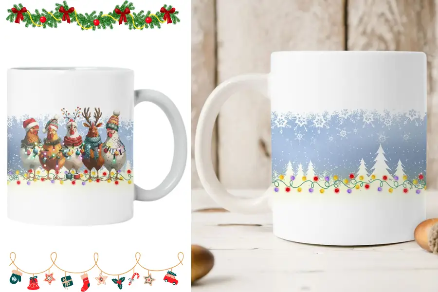 Chicken Farm Christmas Mug