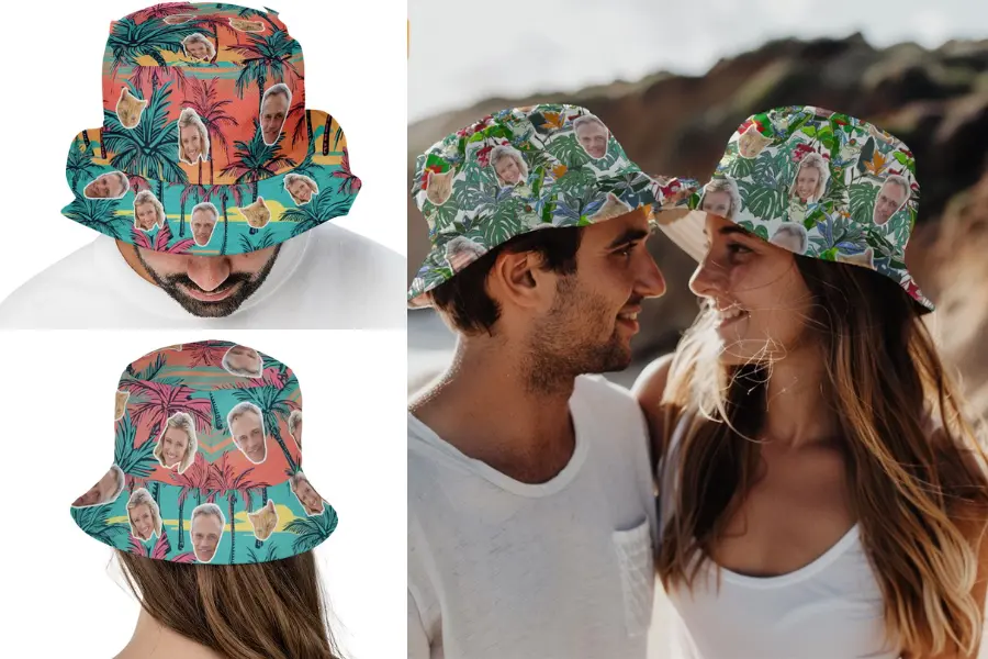 Custom Face & Pattern Hawaiian Bucket Hat