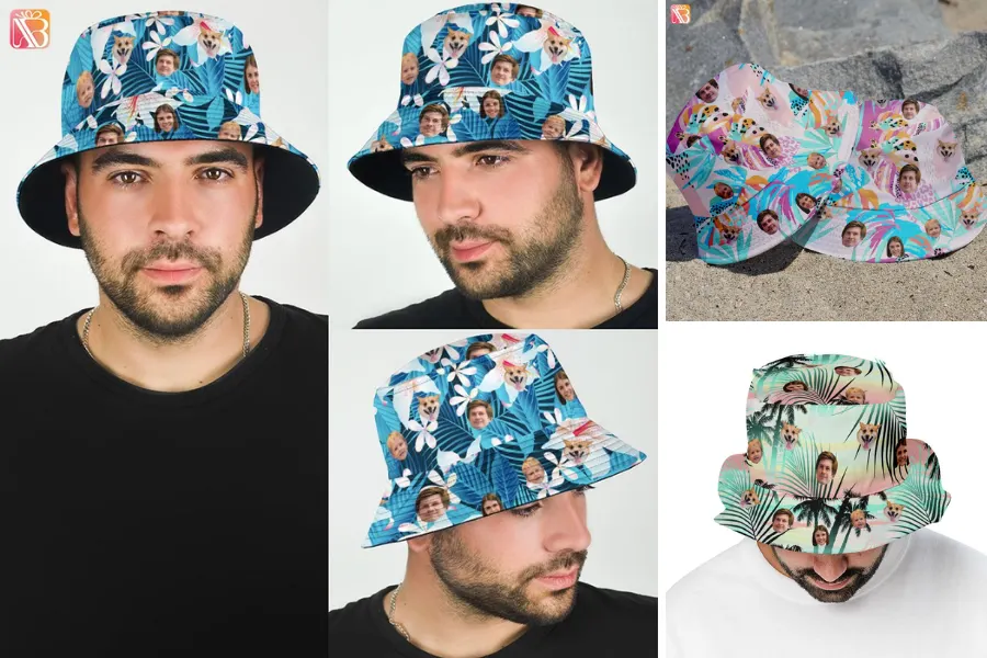 Custom Face Photo Hawaiian Bucket Hat