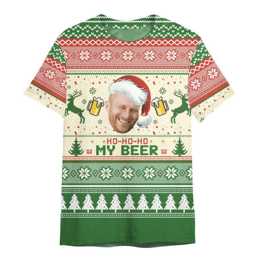 Custom Ho Ho Hold My Beer Christmas Party Gift