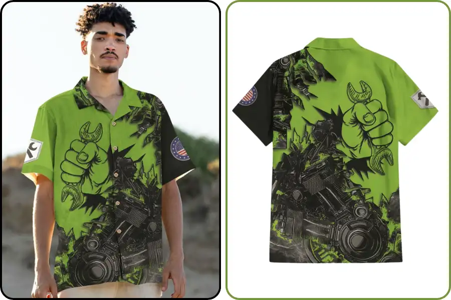 Custom Mechanics Hawaii Shirt & Shorts