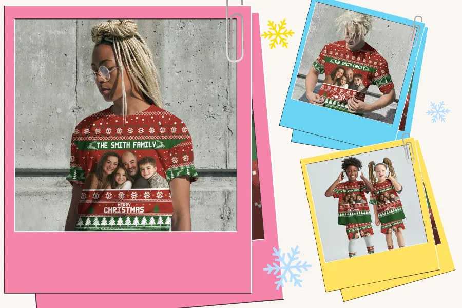 Custom Photo Family Merry Xmas Sweater