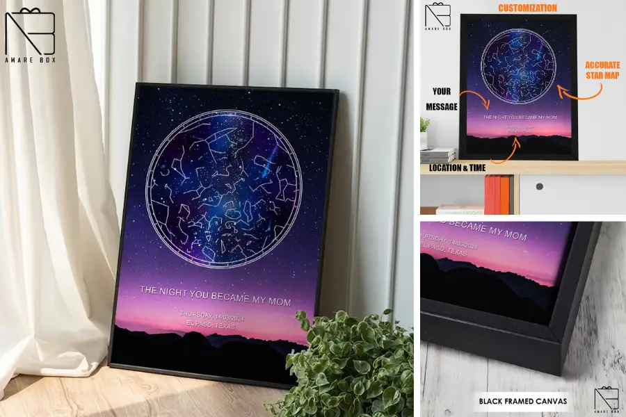 Custom Star Map Under Night Sky Canvas