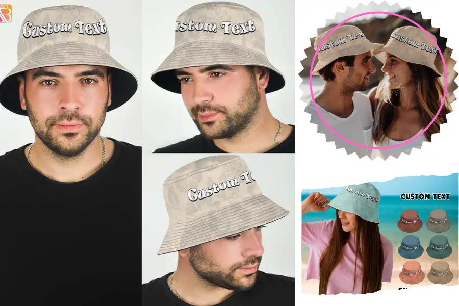 Customized Name Retro Color Bucket Hat