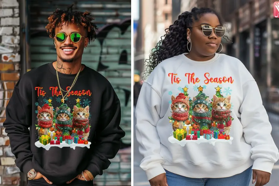 Cute Cat Christmas Unisex Sweatshirt