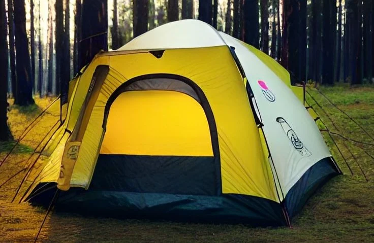 Durable, water-resistant canvas tent for camping trips
