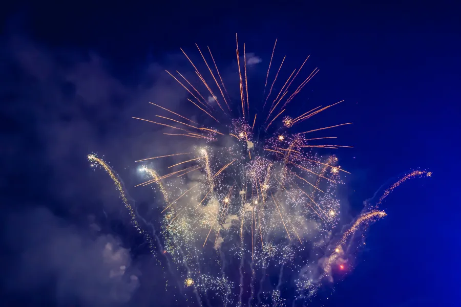 Festive Fireworks Background For Virtual Zoom Party