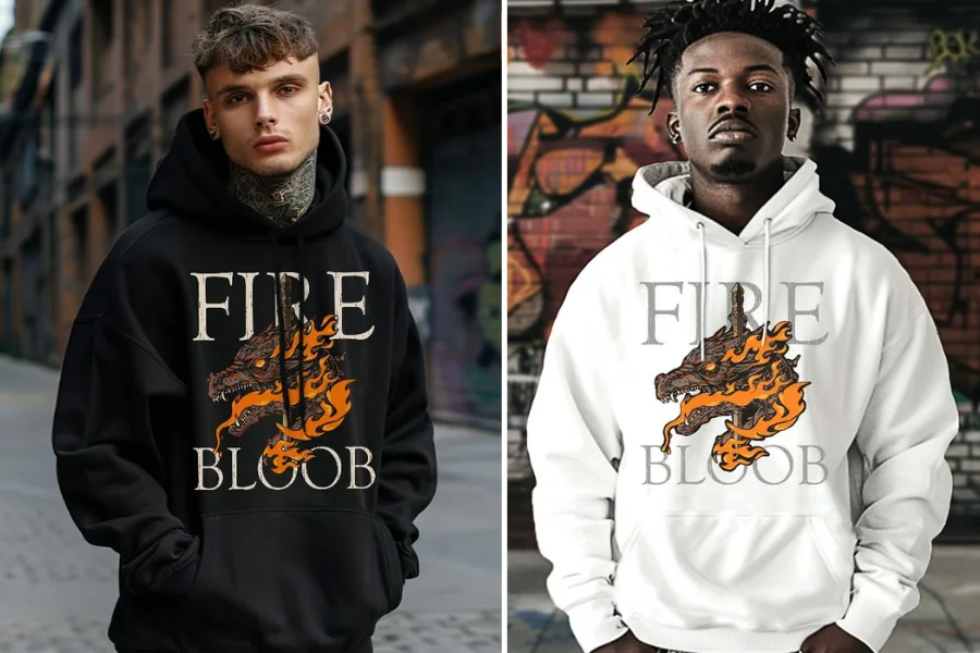 Fire blood dragon unisex hoodie gift for firefighter dad