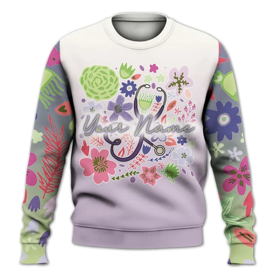 Floral CNA Nurse Sweatshirt