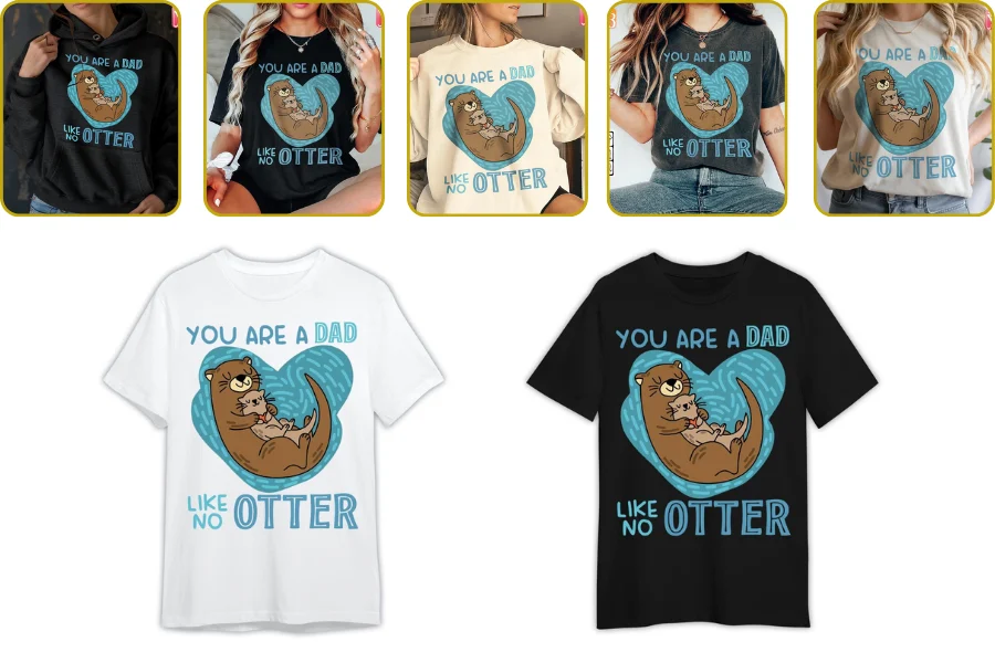 Funny "Dad Like Not Otter" Retro Tee For Father’s Day