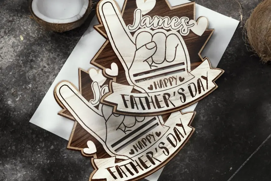 Happy Fathers Day Dad Hand Finger Number 1 Cash Holder