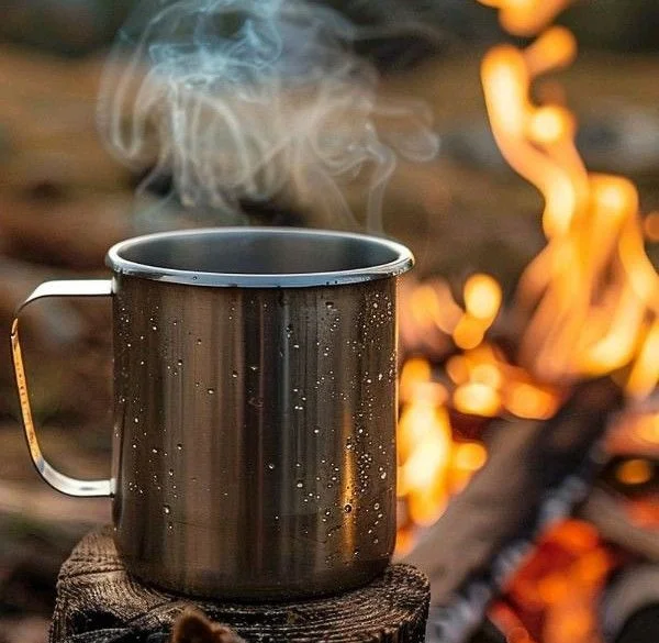 Hot, strong coffee to start a new day full of energy of outdoordad