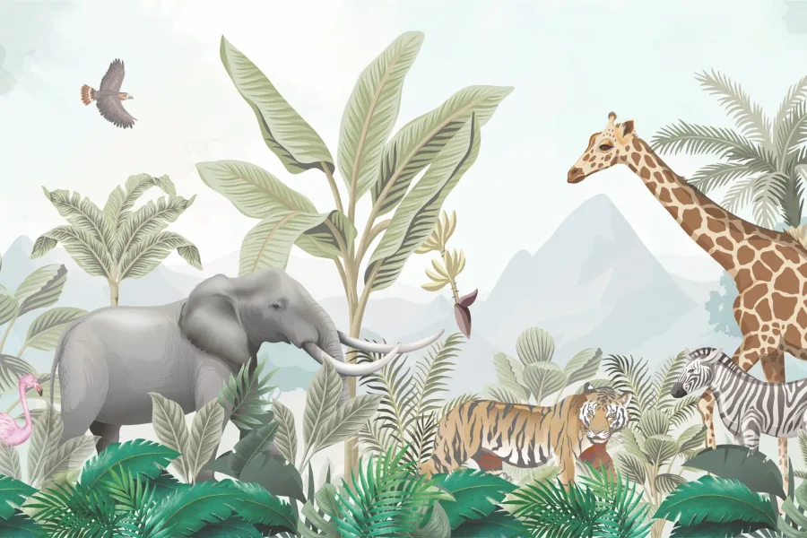 Jungle Safari Birthday Zoom Background