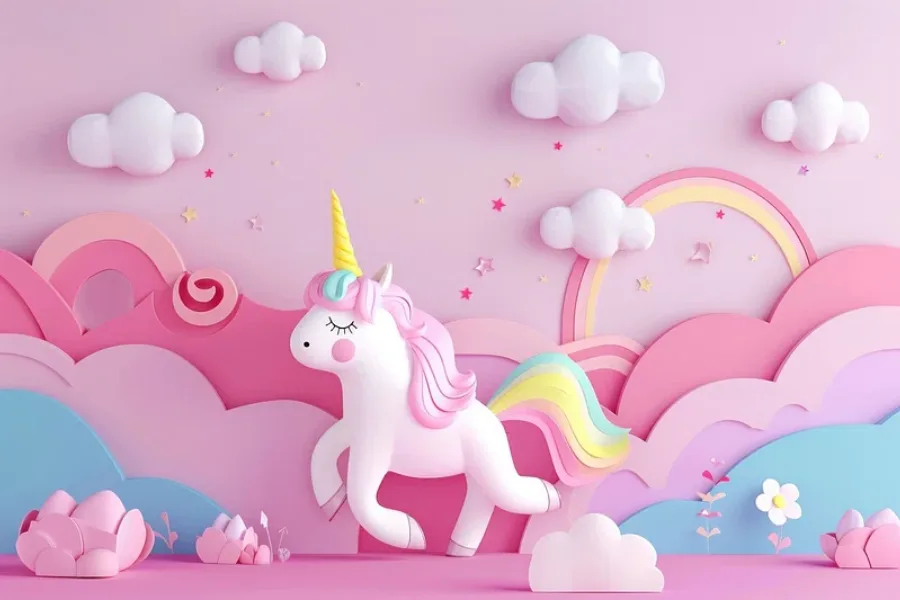 Magical Unicorn Celebration Backdrop