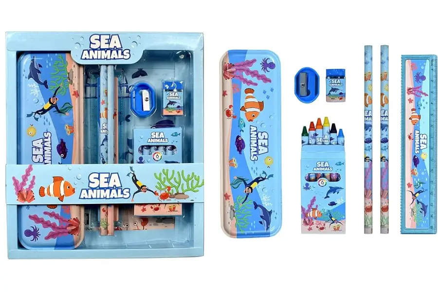 Marine-themed stationery can make kids love to learn more