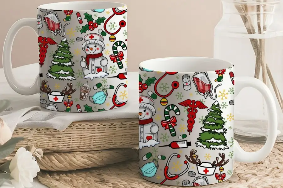 Nurse Coquette Xmas Ceramic Mug