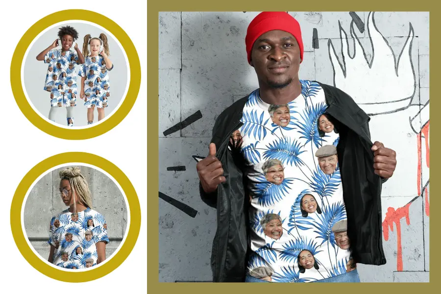 Personalized Face Photo Leaves Hawaiian Unisex Shirt