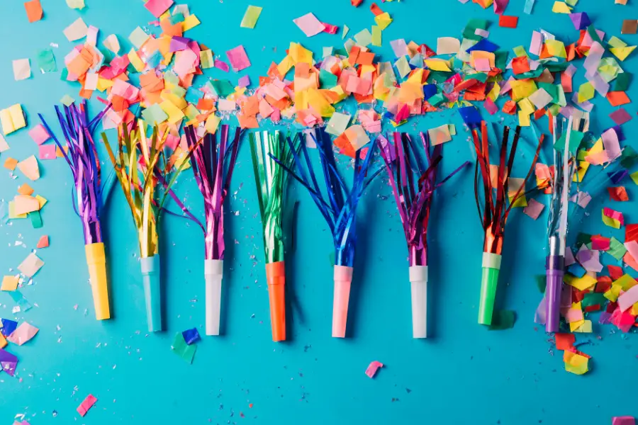 Rainbow Confetti Explosion Background