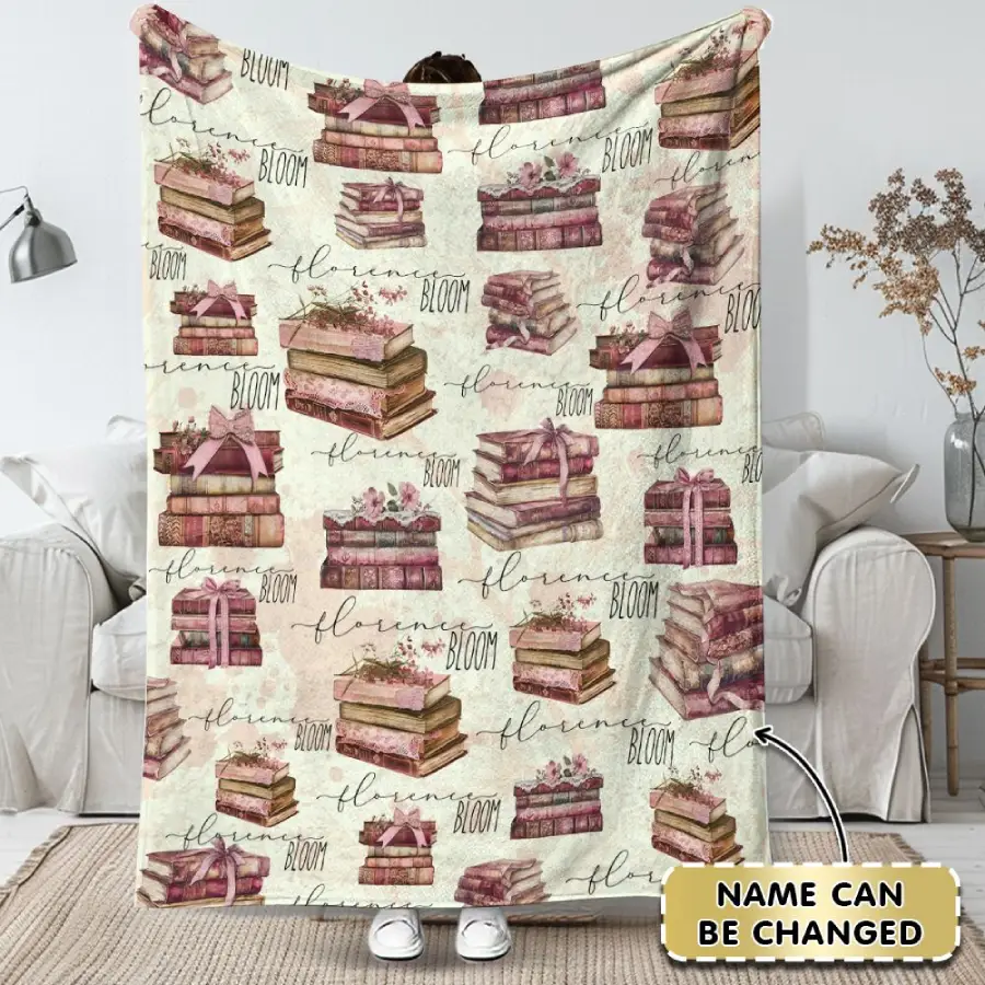 Retro Book Lovers Blanket Birthday