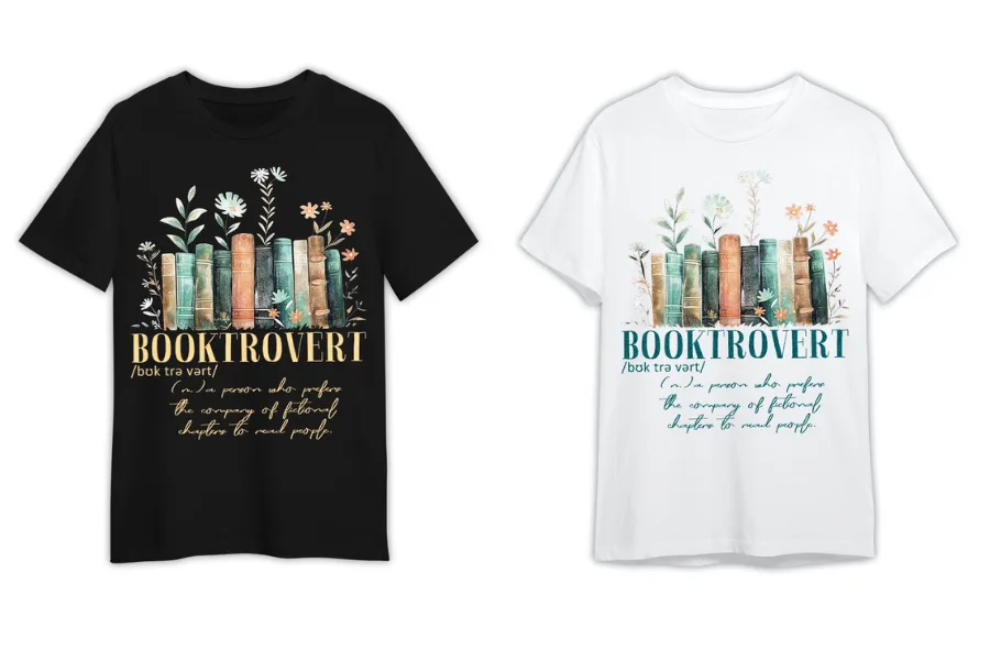 Retro Booktrovert Unisex Shirt