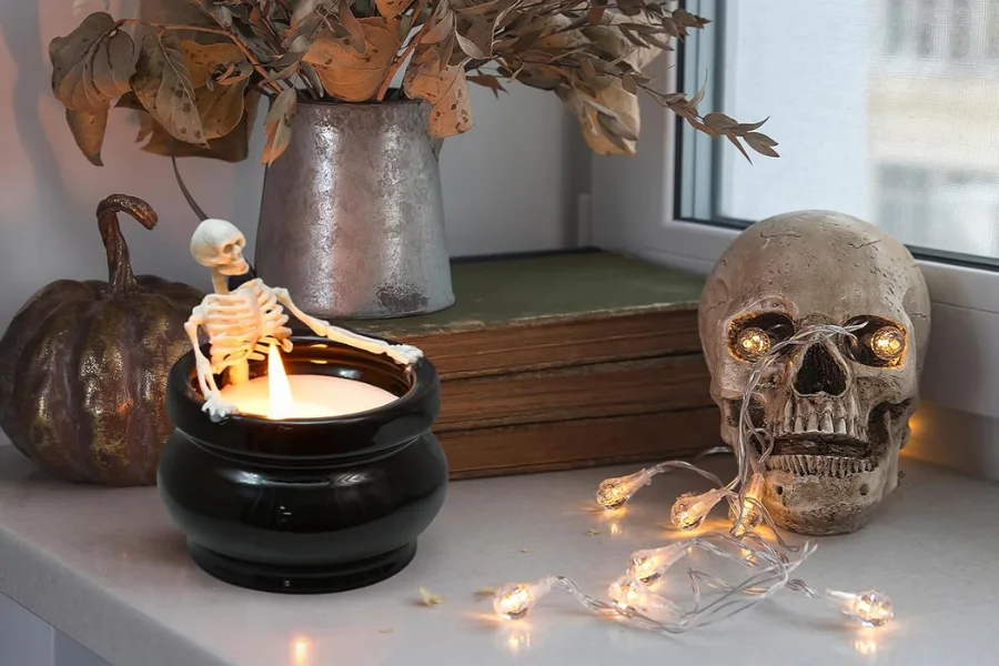 Skeleton Halloween Candle Gift For Mom