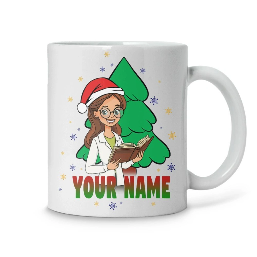 Teacher Xmas Custom Name Mug