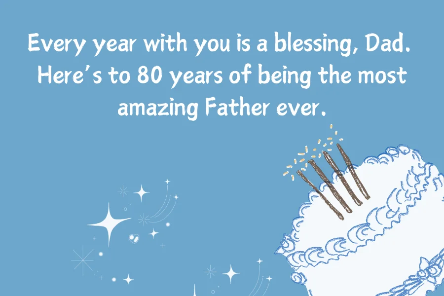 Touching 80th Birthday Wishes For Dad