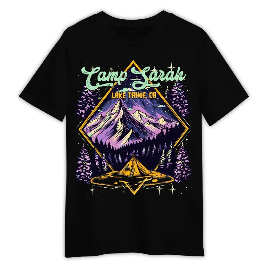 Vintage Camping Bachelorette Mountain Lake T-shirt