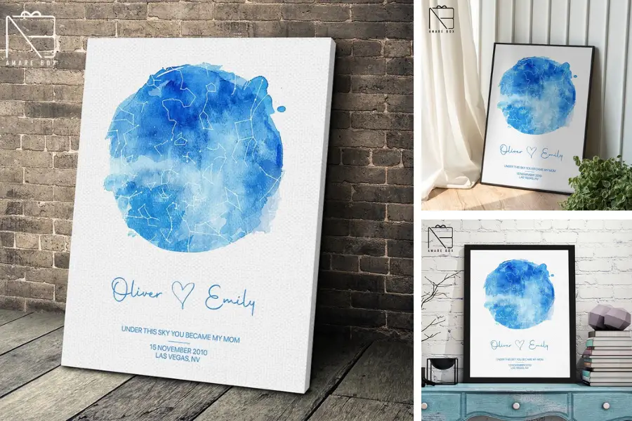 Blue Moon & Sky Canvas