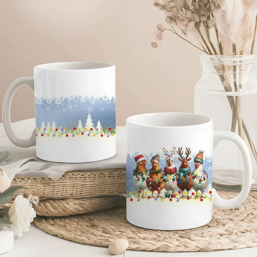 Christmas Farm Chicken Crew Mug