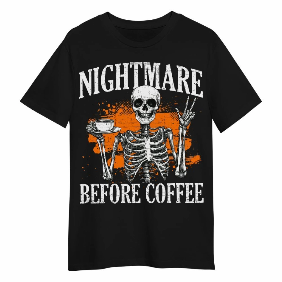 Cute Skeleton Coffee Fall Spooky Shirt