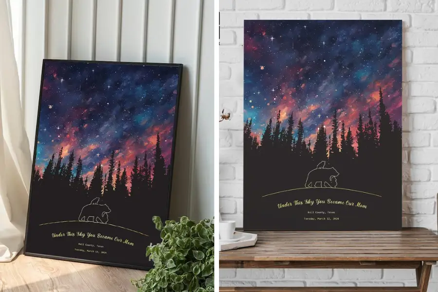 Forest Under Night Sky Canvas