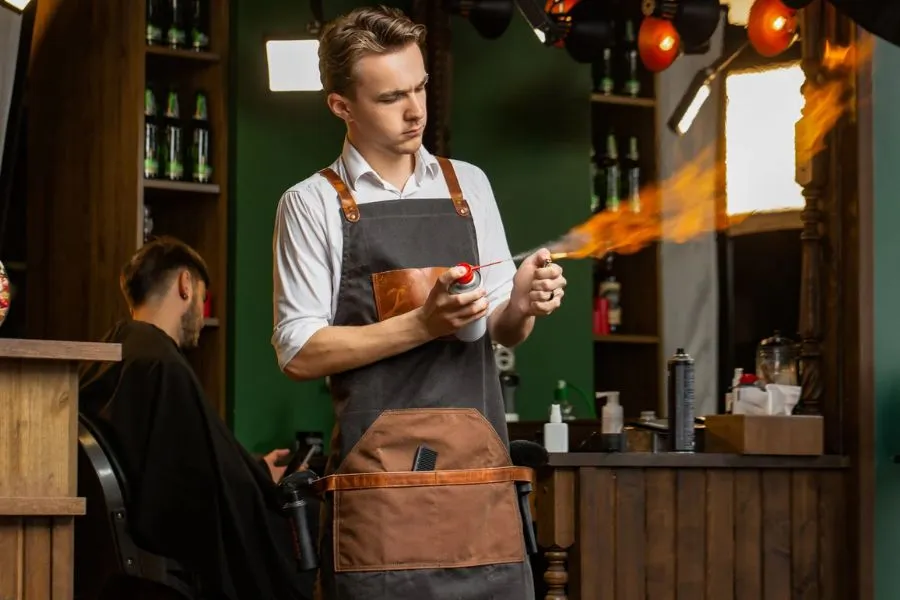 High quality leather apron with engraved name
