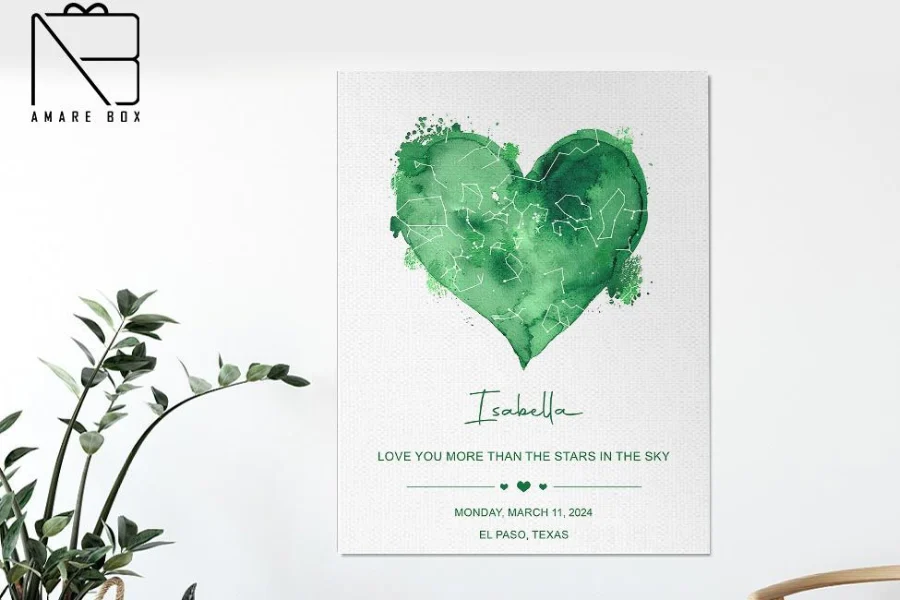 Green Heart Canvas Print