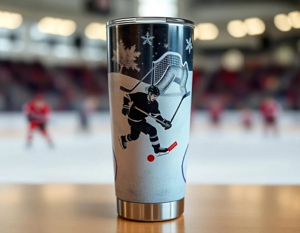 Hockey-Themed Travel Tumbler Or Thermos