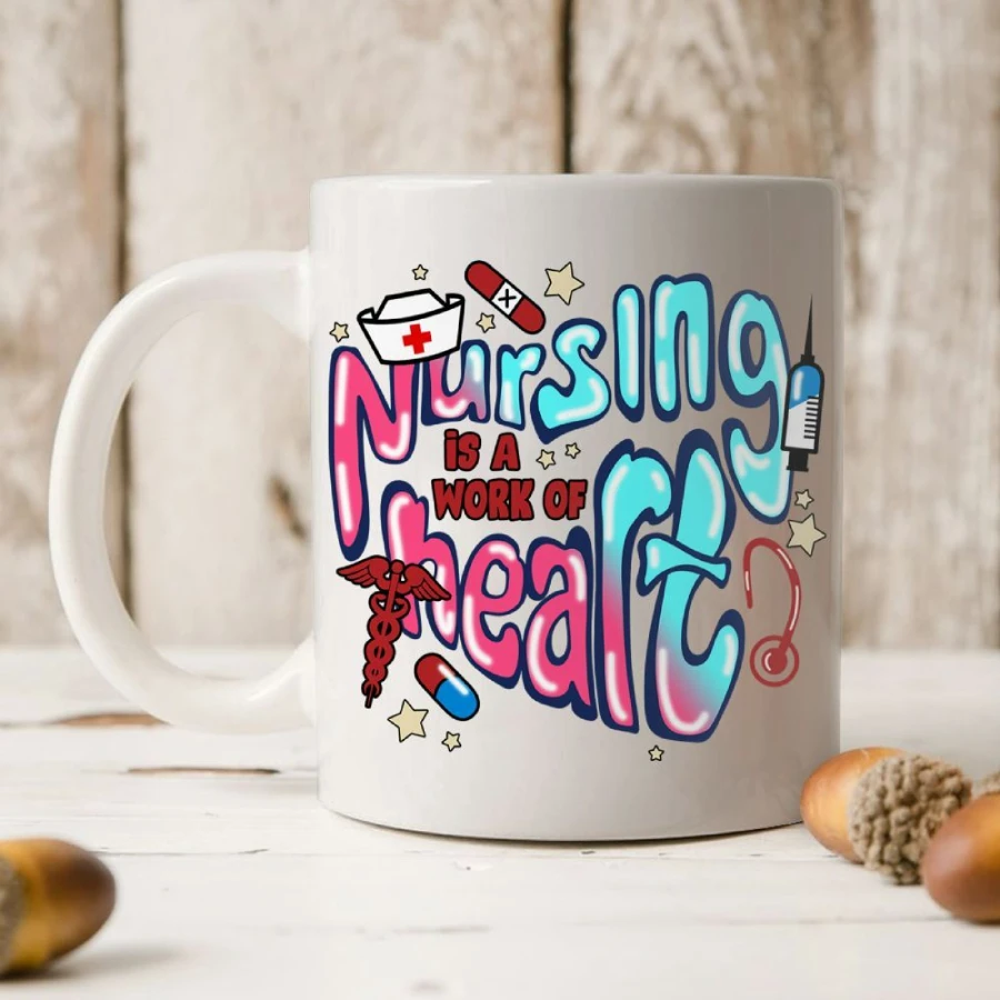 Nursing Is A Work Of Heart Mug