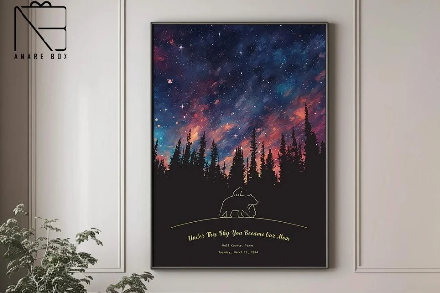 Personalized Star Map Forest Canvas