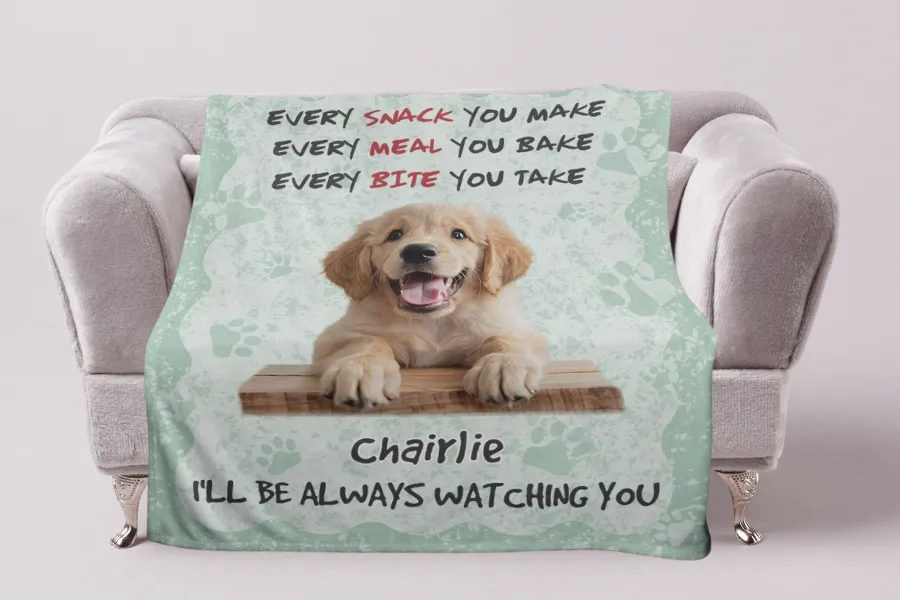 Pet Photo & Name Blanket