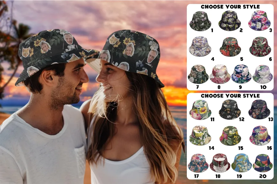 Photo Face Hawaiian Bucket Hat