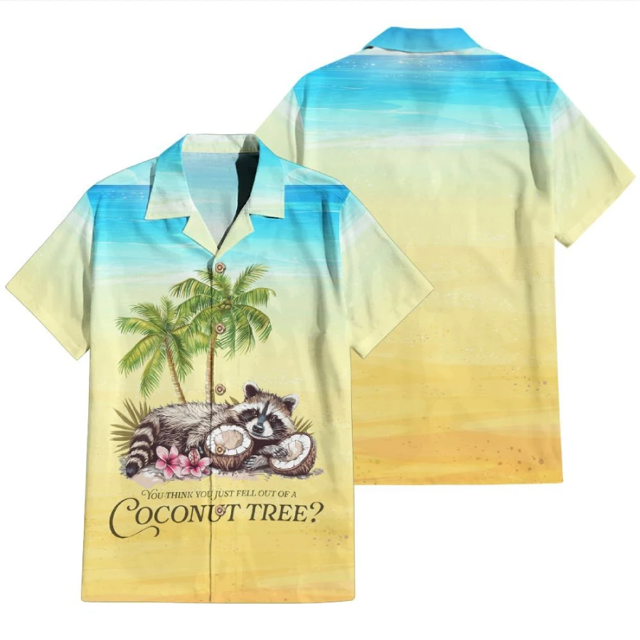 Racoons Coconut Tree Watercolor Shirt