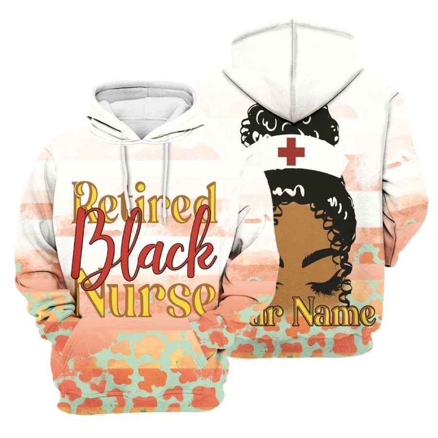 Retired Black Nurse Custom Name Shirt