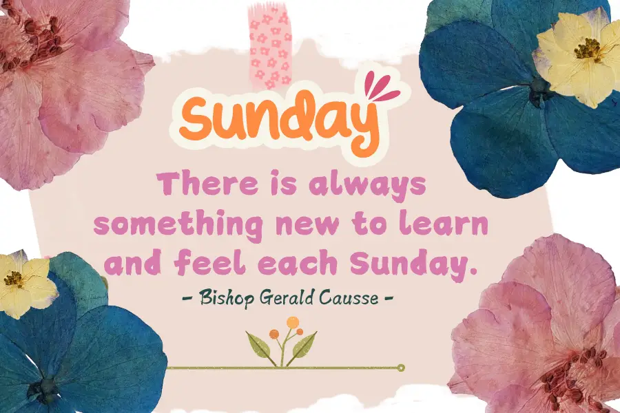 There is always something new to learn and feel each Sunday