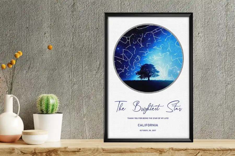 Tree Under Starry Sky Canvas