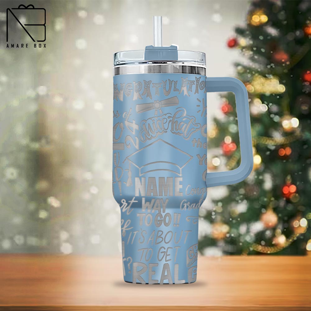 Amare Box Personalized Graduations Engraved Tumbler, Custom Name Graduations 2024 Schools Gift For Student Boy Kids 2024 0104T DADDT