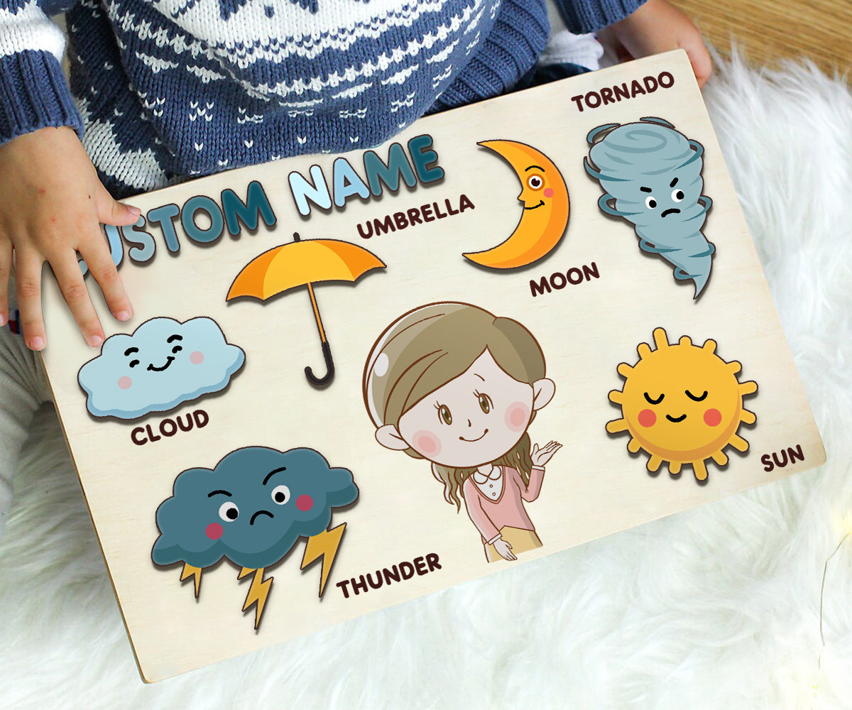 Personalized Weather Busy Board, Custom Busy Board For Toddlers,Kids, Wooden Toys, Baby Gifts, Birthday Giftfirefighter V1