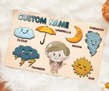 Personalized Weather Busy Board, Custom Busy Board For Toddlers,Kids, Wooden Toys, Baby Gifts, Birthday Giftfirefighter V1